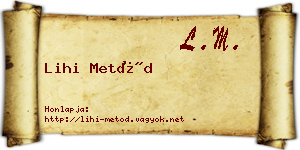 Lihi Metód névjegykártya